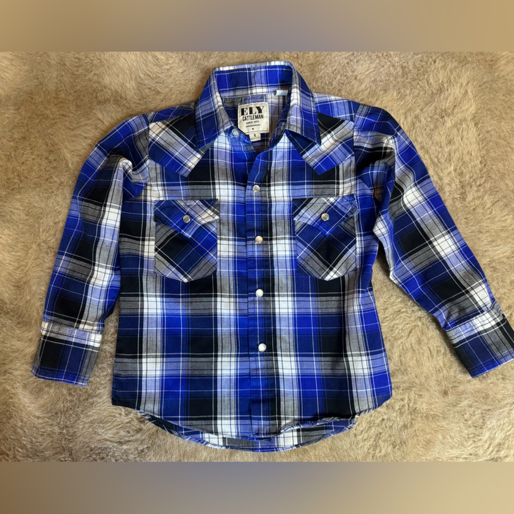 Ely Cattleman boys Pearlsnap western shirt size 4